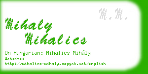 mihaly mihalics business card